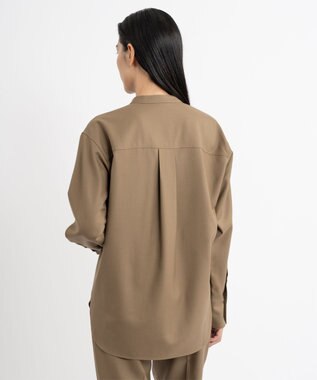 23区 S 【エステータ】ウールツイル バンドカラーシャツ ベージュ系