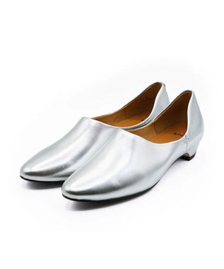 APOM 本革カバードパンプス 25 シルバー