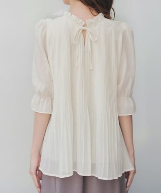 Tiaclasse 【前後2way・洗える】シアープリーツブラウス オフホワイト