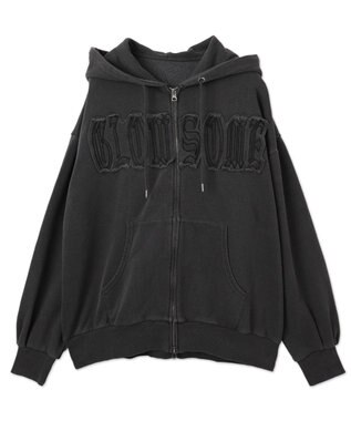 WEGO ヴィンテージウォッシュパッチワークBIGZIPパーカー スミクロ