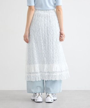 earth music&ecology ２ｗａｙレースレイヤードスカート Off White