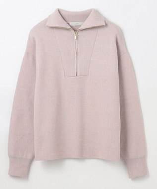 ANY スウェットライクハーフジップニット オイスター