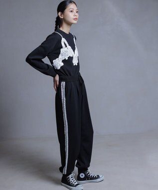 組曲 【組曲×setsuko sagittaire】レーシートラック パンツ ブラック系