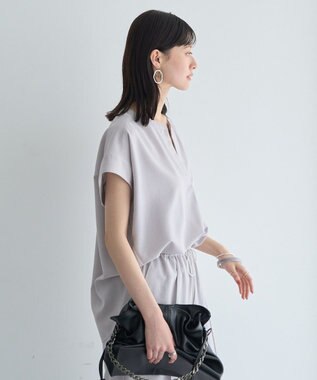 YECCA VECCA 【マシンウォッシャブル】サラサラスキッパーブラウス Light Gray