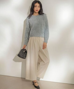 組曲 ラメシャギーニット シルバー系