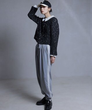 組曲 【組曲×setsuko sagittaire】レーシートラック パンツ ライトグレー系