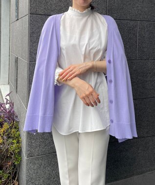 UNFILO スタイルアップニット カーディガン ライラック系