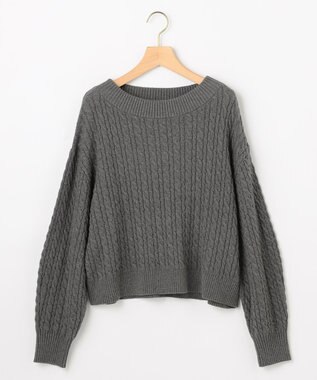 組曲 L 【加藤ローサさん着用】コットンカシミヤMIX ケーブル ニット 【WEB限定】グレー系9