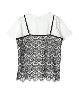 earth music&ecology ＳＥＴ２点レースキャミソール＋ＴＥＥ Black