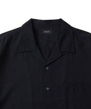 WEGO 【速乾/シワになりにくい】ドライポリオープンカラーシャツ(S) ブラック