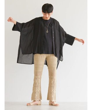 AMERICAN HOLIC バックギャザーＶネックシアーシャツ Black