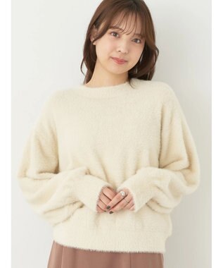 earth music&ecology ミニシャギープルオーバー Ivory