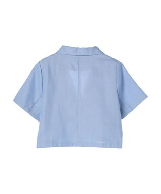 earth music&ecology リサイクルポリエステルブレンドショートシャツ Sax