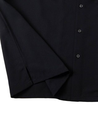 WEGO 【速乾/シワになりにくい】ドライポリオープンカラーシャツ(S) ブラック