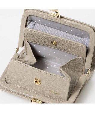 UNBILLION ペルケ perche / アクリル玉ドット刺繍・ジャバラカードウォレット グレードット