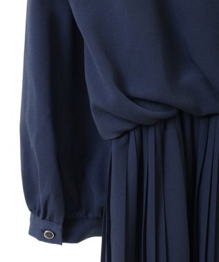 YECCA VECCA ジョーゼットプリーツワンピース Blue