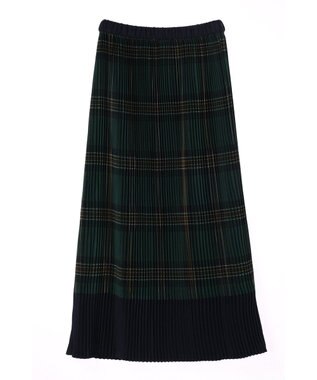 CRAFT STANDARD BOUTIQUE 配色チェックプリーツスカート Check Green