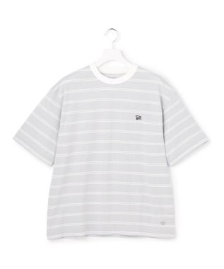 J.PRESS YORK STREET 【UNISEX】ブルドッグワンポイント ボーダー Tシャツ サックスブルー系1