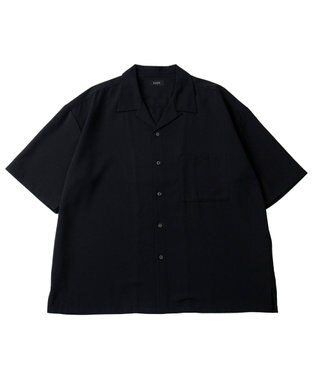 WEGO 【速乾/シワになりにくい】ドライポリオープンカラーシャツ(S) ブラック