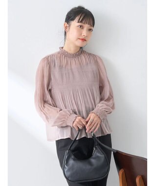 earth music&ecology マジョリカプリーツシアープルオーバー Pink Beige