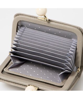 UNBILLION ペルケ perche / アクリル玉ドット刺繍・ジャバラカードウォレット グレードット