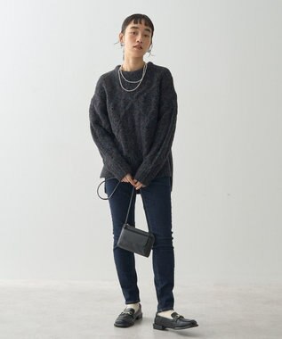 AMERICAN HOLIC ローゲージアラン柄ニットプルオーバー Purple