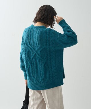 AMERICAN HOLIC ローゲージアラン柄ニットプルオーバー Green