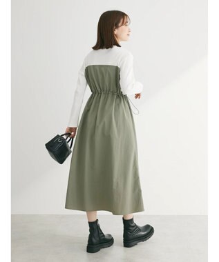Green Parks ドロストドッキングワンピース Khaki