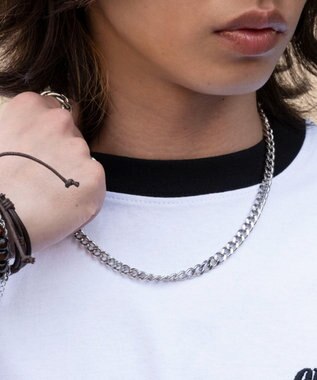 WEGO 【ユニセックス着用ITEM/MLサイズ展開】アクセ付きリンガーグラフィックT（SS） ホワイト