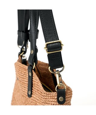 IBIZA ラフィア　2WAYバッグ 濃茶