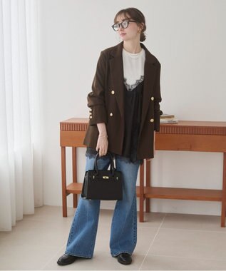 WEGO 【ANGIE VINTAGE/SMLサイズ展開】ブーツカットデニムパンツ ブルー