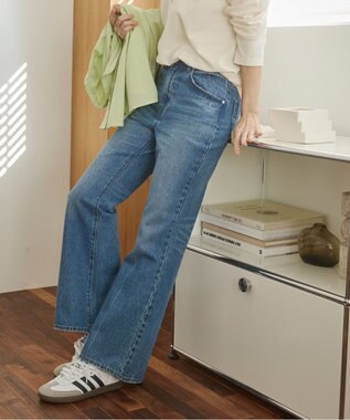WEGO 【ANGIE VINTAGE/SMLサイズ展開】ブーツカットデニムパンツ ブルー