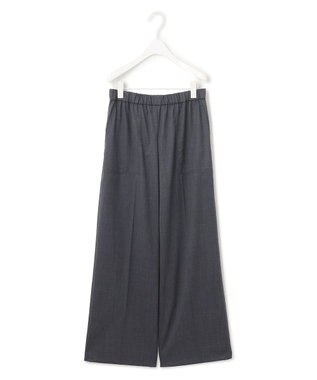 ICB 【洗える】 TWブロード ワイドストレートパンツ チャコール系