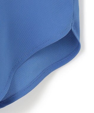 ICB L 【新色追加・接触冷感・UVケア・速乾・洗える】BackSatinAmunzen 5分袖バンドカラーブラウス ラピスラズリ系