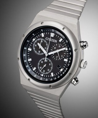 CITIZEN 【2023年度グッドデザイン賞受賞モデル】RECORD LABEL レコードレーベル エコ・ドライブ 1984 chronograph ブラック