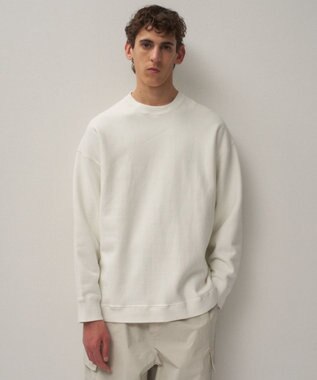 ATON GARMENT DYED URAKE | オーバーサイズスウェットシャツ - UNISEX WHITE
