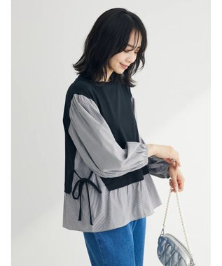 Green Parks 脇リボンドッキングプルオーバー Black