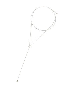 YECCA VECCA ハーフチョーカーY字ネックレス Silver