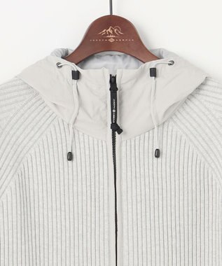 JOSEPH ABBOUD MOUNTAIN 【日本素材・ストレッチ】コットンムリネ アウトドア ニット パーカー アイボリー系