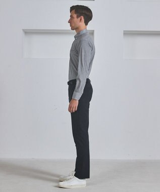 GOTAIRIKU 胸ポケット付にアップデート【吸水速乾/ストレッチ】クールマックス鹿の子 ビズシャツ_ボタンダウン ライトグレー系