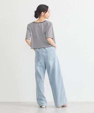 earth music&ecology ＳＥＴ２点ギンガムメロ－カーデ＋リボンタンク Black