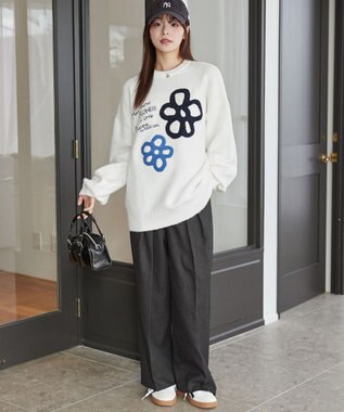 WEGO フラッフィーグラフィックBIGニットプルオーバー 柄12