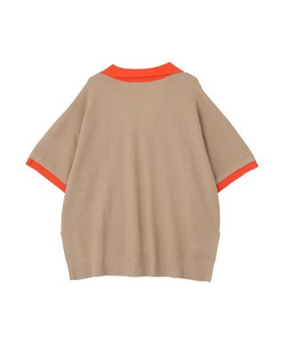 YECCA VECCA 配色ワイドポロニット Beige