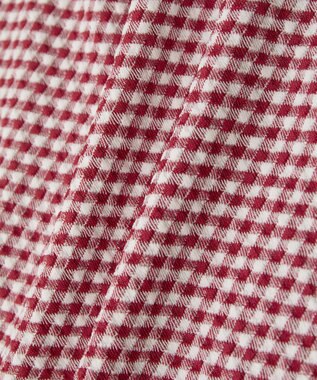 earth music&ecology ＳＥＴ２点ギンガムメロ－カーデ＋リボンタンク Red