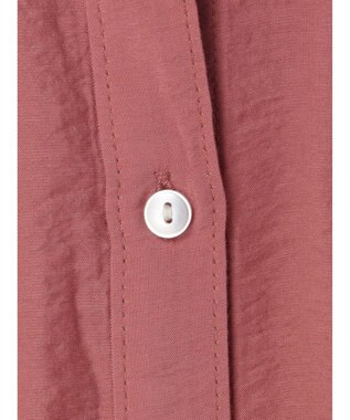 Green Parks バンドカラーポケット付きシアーシャツ Terracotta