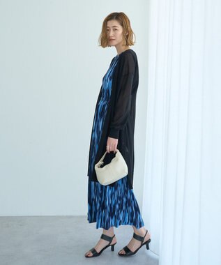 YECCA VECCA シアーニットロング丈カーディガン Black