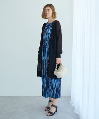 YECCA VECCA シアーニットロング丈カーディガン Black