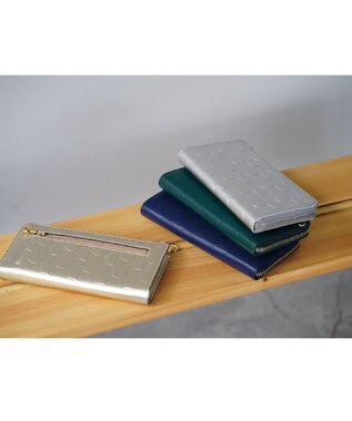 MIYABIYA La quoh with kirakaracho 南蛮七宝 エンボスレザーL字財布 松葉色(グリーン)