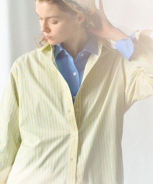 23区 【一部先行予約/VERY掲載】CANCLINI シャーティング ベーシックシャツ イエロー×サックスストライプ