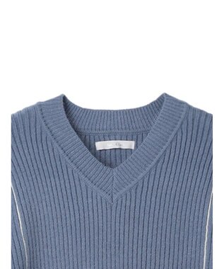 Green Parks ・Ｐｅｔｉｔ　Ｆｌｅｕｒ　Ｖネックラインニットチュニック Blue